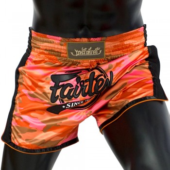 Fairtex BS1711 Шорты Тайский Бокс "Slim" Оранжевый Камуфляж